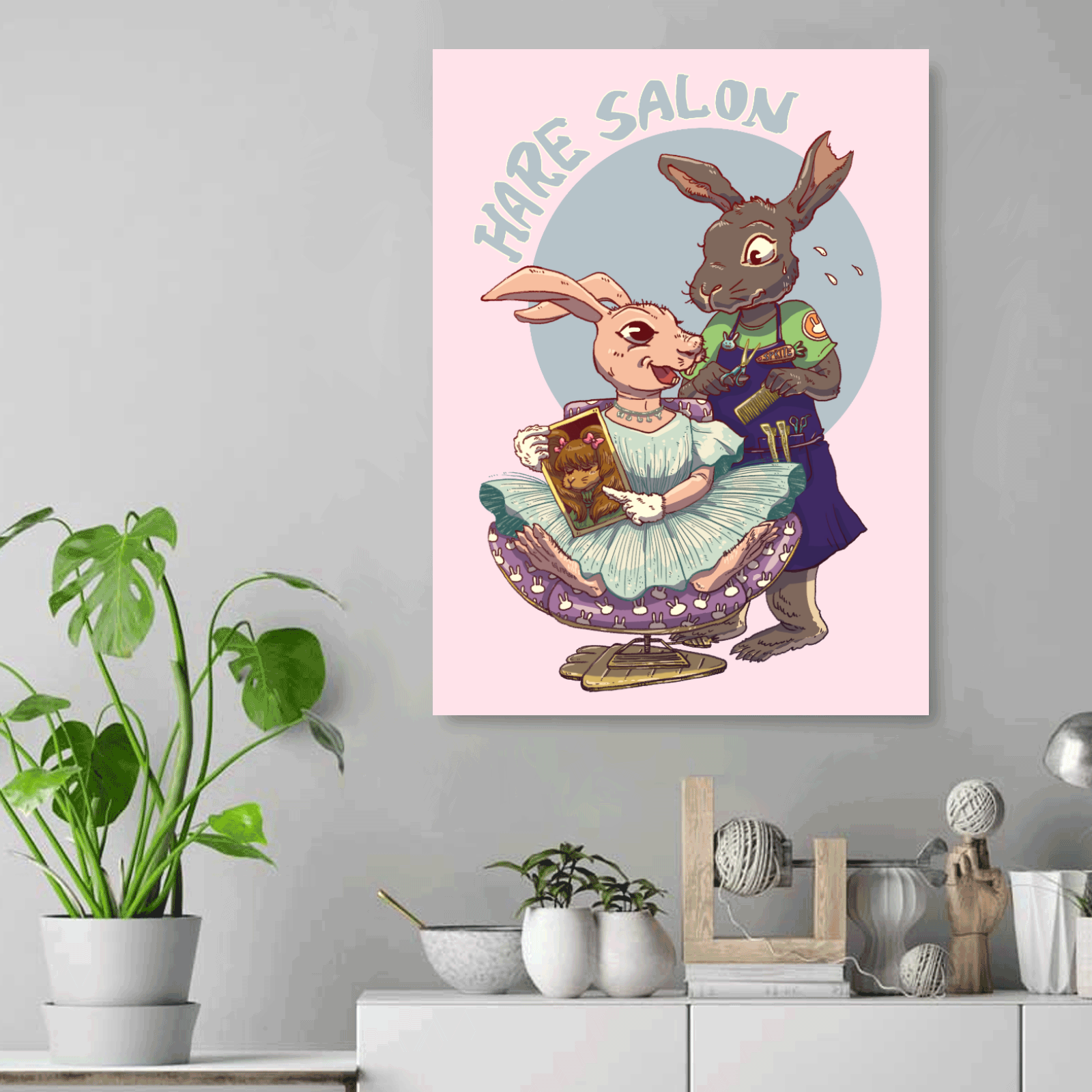 Stretched Canvas with Printed Design – Just Us Bunnies